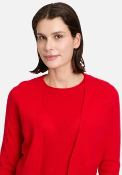 Betty Barclay Festliche Mode|Strick*Kaschmir-Strickjacke mit Rippbündchen Rot