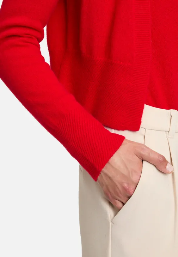 Betty Barclay Festliche Mode|Strick*Kaschmir-Strickjacke mit Rippbündchen Rot