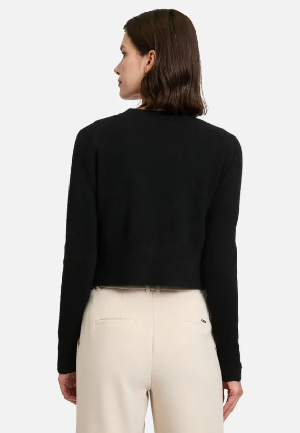 Betty Barclay Festliche Mode|Strick*Kaschmir-Strickjacke mit Rippbündchen Schwarz