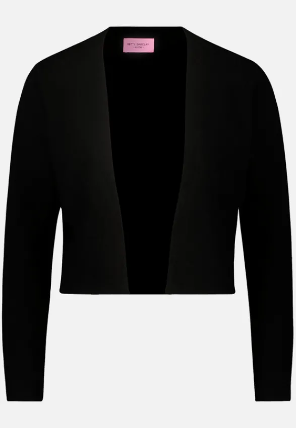 Betty Barclay Festliche Mode|Strick*Kaschmir-Strickjacke mit Rippbündchen Schwarz