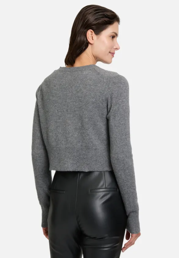 Betty Barclay Festliche Mode|Kaschmir*Kaschmir-Strickjacke mit Rippbündchen Grey Melange