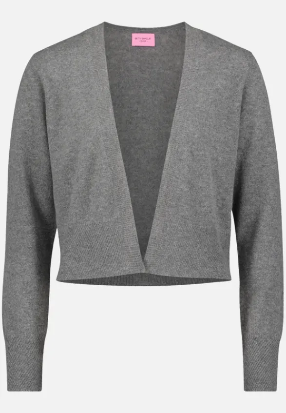 Betty Barclay Festliche Mode|Kaschmir*Kaschmir-Strickjacke mit Rippbündchen Grey Melange