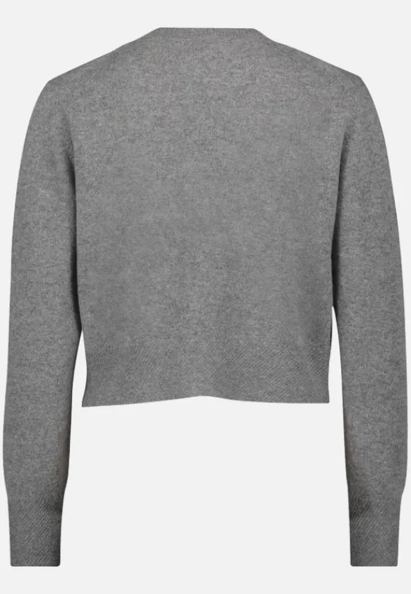Betty Barclay Festliche Mode|Kaschmir*Kaschmir-Strickjacke mit Rippbündchen Grey Melange