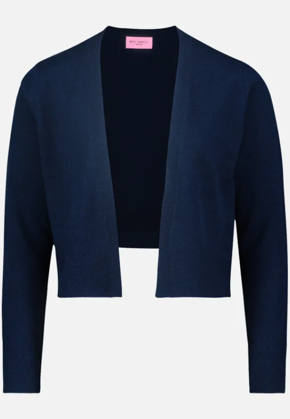Betty Barclay Festliche Mode|Strick*Kaschmir-Strickjacke mit Rippbündchen dunkelblau