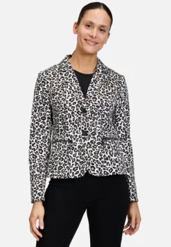 Betty Barclay Blazer*Kurzblazer mit Animalprint Weiß/Schwarz