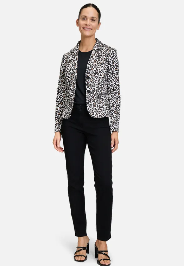 Betty Barclay Blazer*Kurzblazer mit Animalprint Weiß/Schwarz