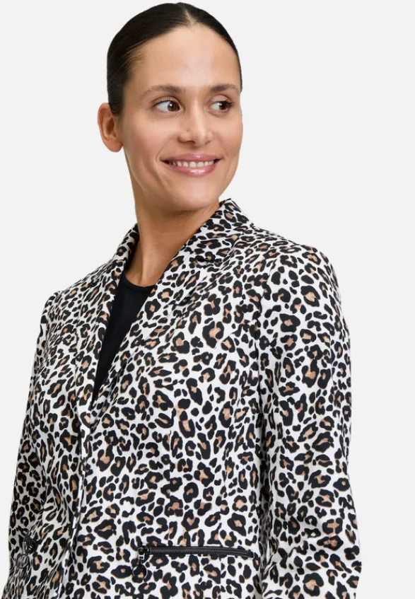 Betty Barclay Blazer*Kurzblazer mit Animalprint Weiß/Schwarz