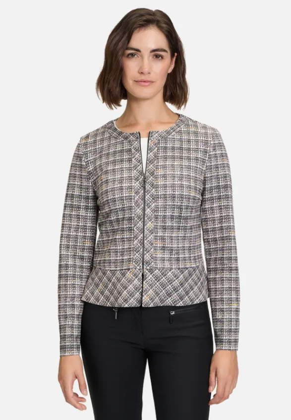 Betty Barclay Business Kleidung|Blazer*Kurzblazer mit Reißverschluss Grau/Beige