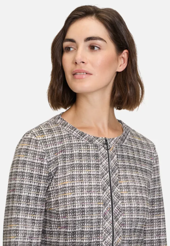 Betty Barclay Business Kleidung|Blazer*Kurzblazer mit Reißverschluss Grau/Beige