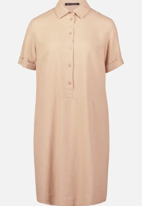 Betty Barclay Kleider|Business Kleidung*Leinenkleid mit Knopfleiste Beige