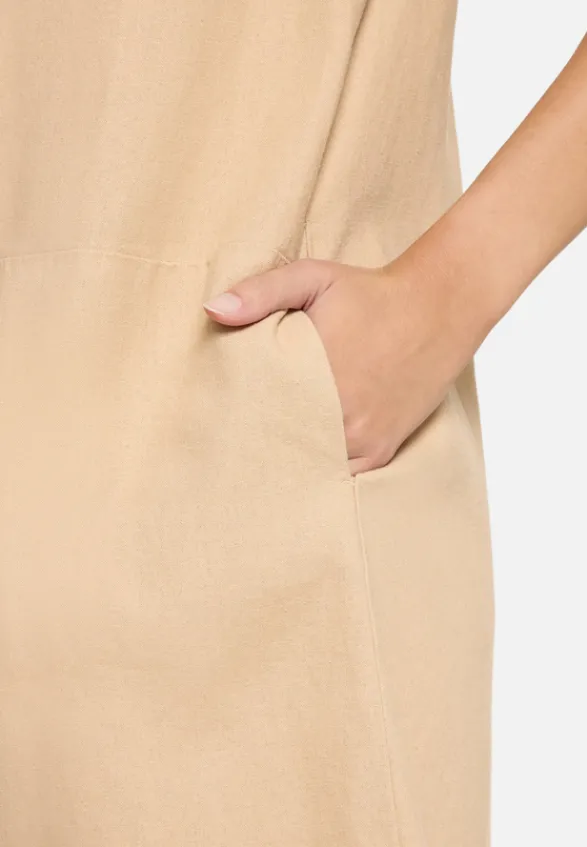 Betty Barclay Kleider|Business Kleidung*Leinenkleid mit Knopfleiste Beige