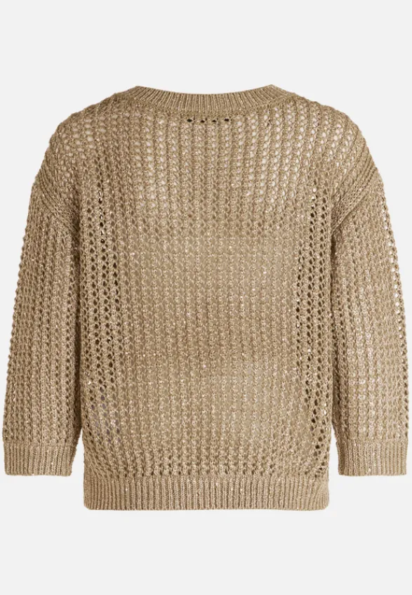 Betty Barclay Strick*Lochstrick-Pullover mit Pailletten Soft Olive