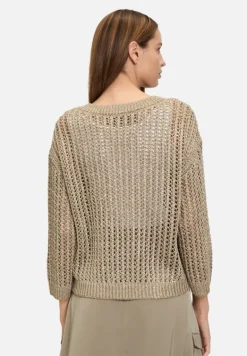 Betty Barclay Strick*Lochstrick-Pullover mit Pailletten Soft Olive