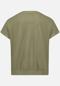 Betty Barclay Strick*Lochstrick-Pullover ohne Arm Oil Green