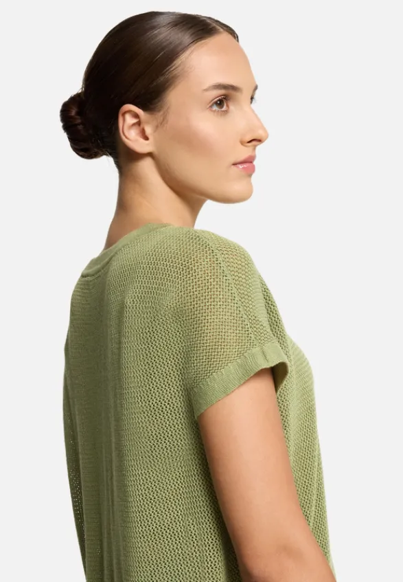 Betty Barclay Strick*Lochstrick-Pullover ohne Arm Oil Green