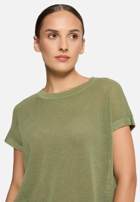 Betty Barclay Strick*Lochstrick-Pullover ohne Arm Oil Green
