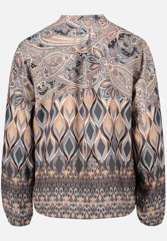 Betty Barclay Blusen*Longbluse mit Stehkragen Grau/Beige