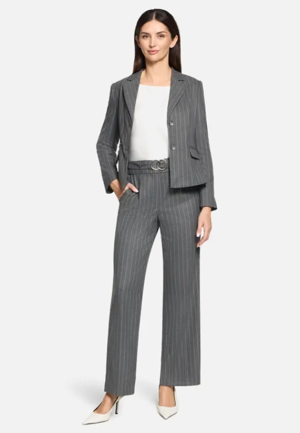 Betty Barclay Business Kleidung|Hosen*Marlene-Hose mit Bindegürtel Mausgrau