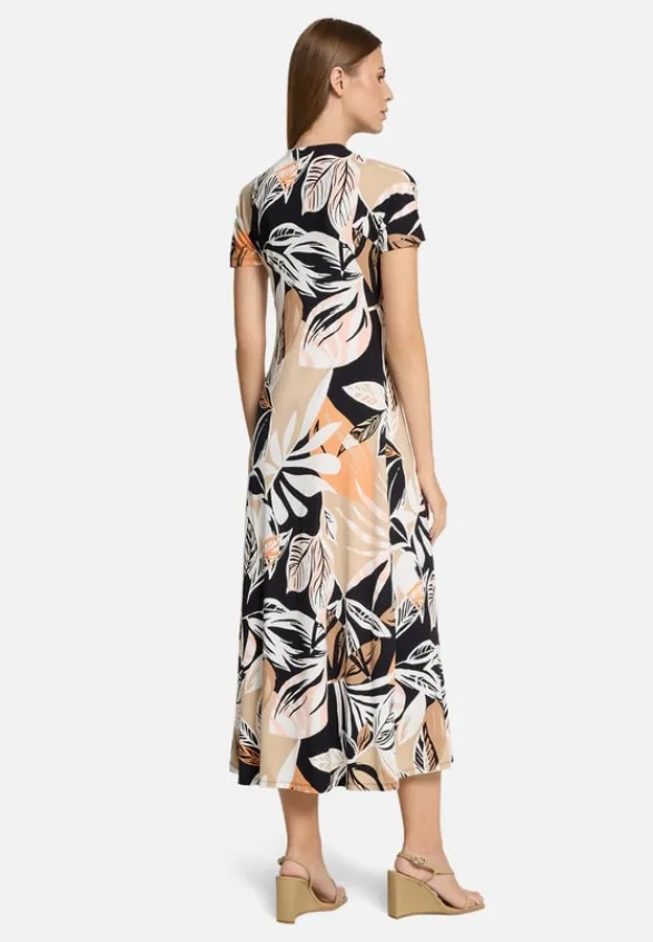 Betty Barclay Kleider*Midikleid mit Raffung Schwarz/Braun