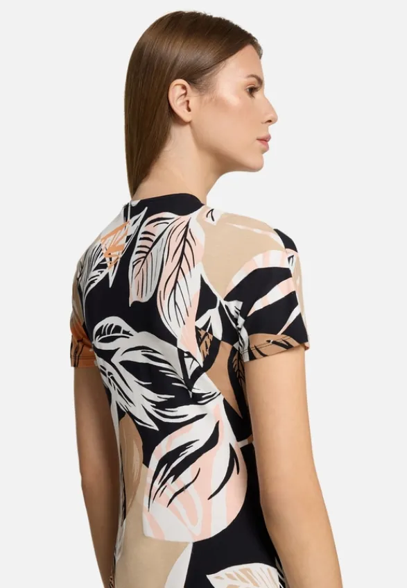 Betty Barclay Kleider*Midikleid mit Raffung Schwarz/Braun