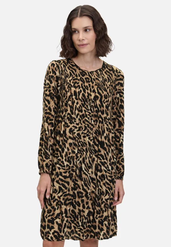 Betty Barclay Kleider*Plisseekleid langarm Schwarz/Beige