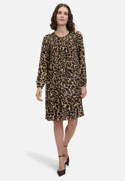 Betty Barclay Kleider*Plisseekleid langarm Schwarz/Beige