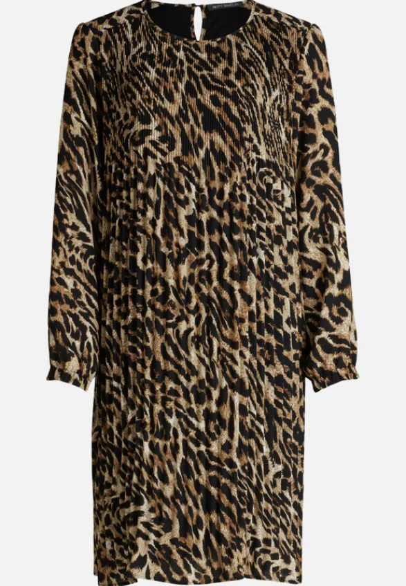 Betty Barclay Kleider*Plisseekleid langarm Schwarz/Beige