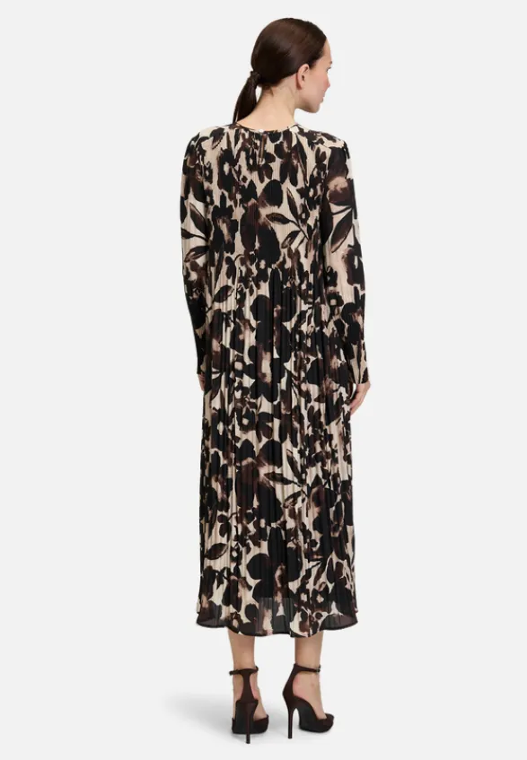 Betty Barclay Kleider*Plisseekleid langarm Beige/Braun