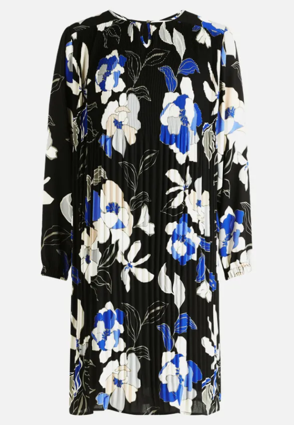 Betty Barclay Festliche Mode|Kleider*Plisseekleid langarm Schwarz/Blau