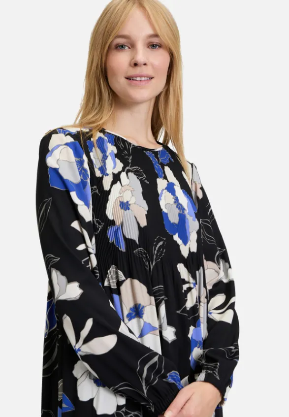 Betty Barclay Festliche Mode|Kleider*Plisseekleid langarm Schwarz/Blau