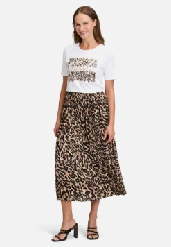 Betty Barclay Business Kleidung|Röcke*Plisseerock mit Gummizug Schwarz/Beige