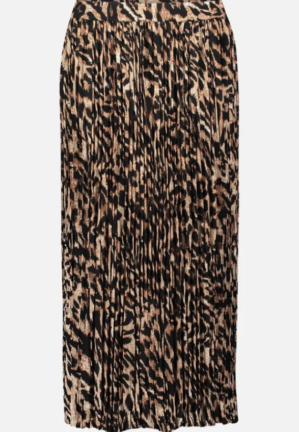 Betty Barclay Business Kleidung|Röcke*Plisseerock mit Gummizug Schwarz/Beige