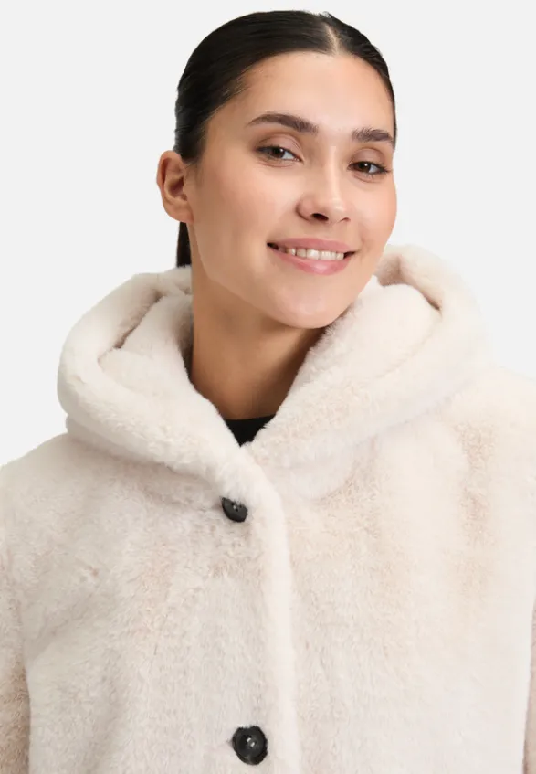 Betty Barclay Mäntel|Jacken*Plüschjacke mit Kapuze beige