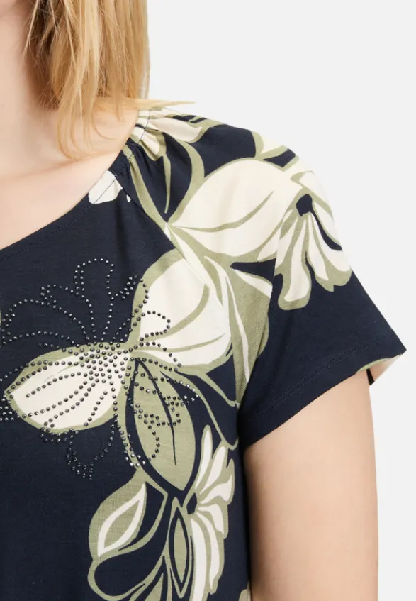 Betty Barclay Shirts*Printshirt mit Gummizug Dark Blue/Green
