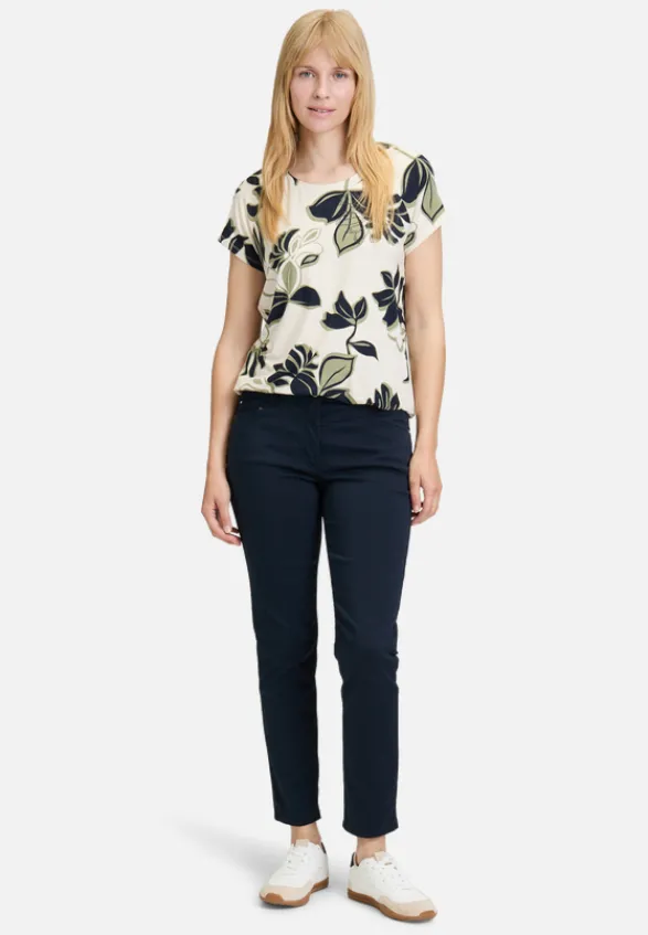 Betty Barclay Shirts*Printshirt mit Gummizug Beige/Dark Blue