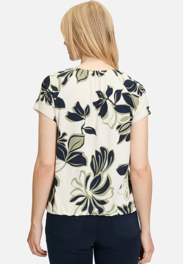 Betty Barclay Shirts*Printshirt mit Gummizug Beige/Dark Blue