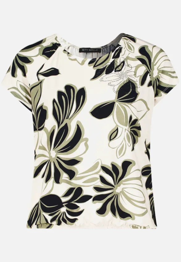 Betty Barclay Shirts*Printshirt mit Gummizug Beige/Dark Blue