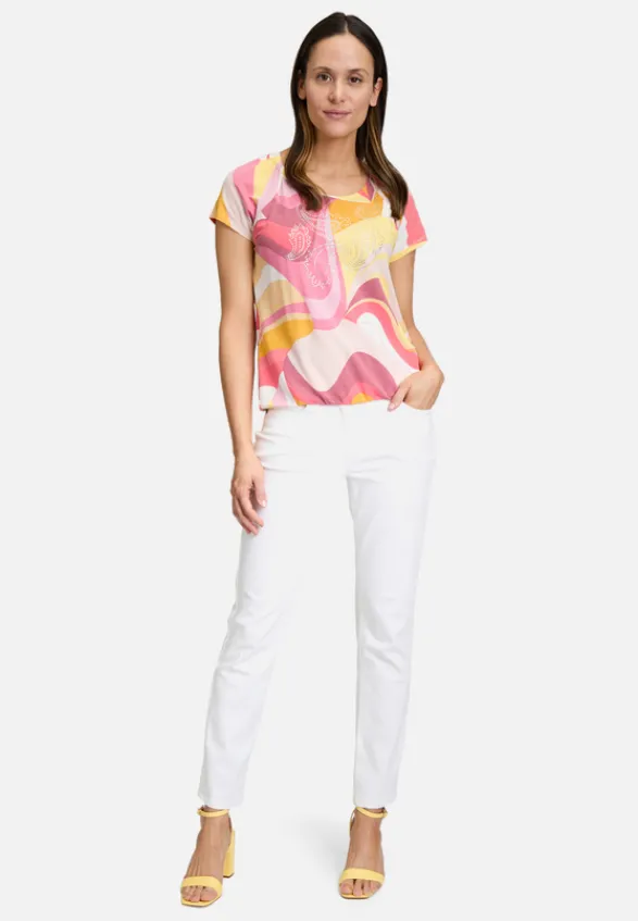 Betty Barclay Shirts*Printshirt mit Gummizug Rosé/Yellow