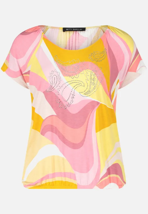 Betty Barclay Shirts*Printshirt mit Gummizug Rosé/Yellow