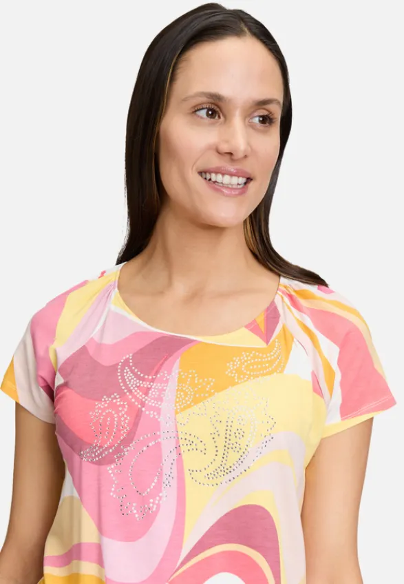 Betty Barclay Shirts*Printshirt mit Gummizug Rosé/Yellow