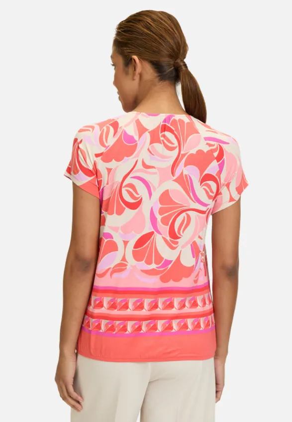 Betty Barclay Shirts*Printshirt mit Gummizug Red/Rosè