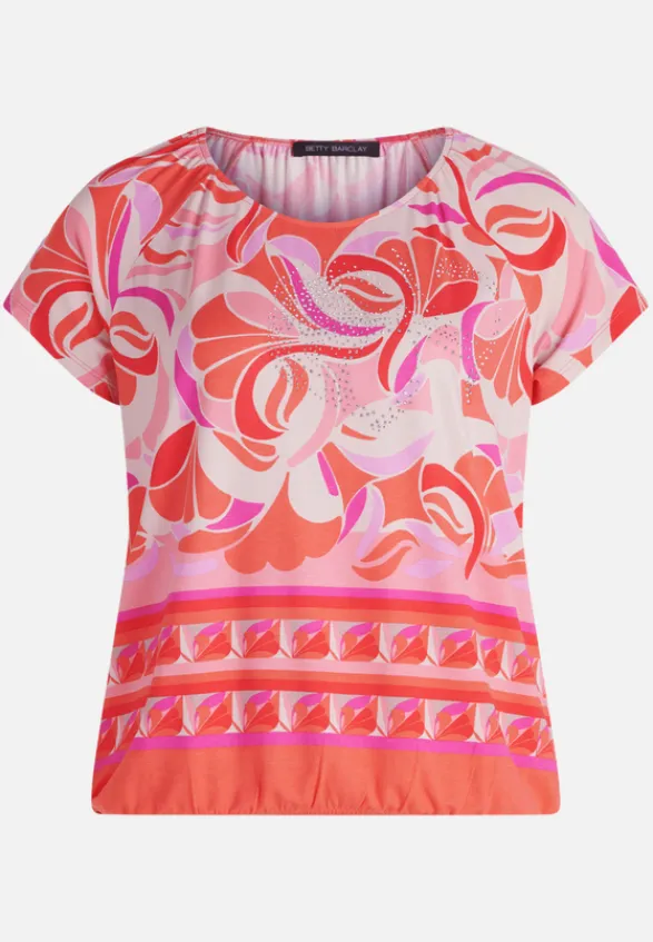Betty Barclay Shirts*Printshirt mit Gummizug Red/Rosè