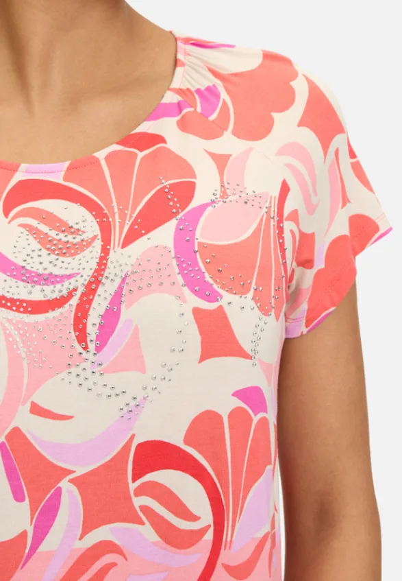 Betty Barclay Shirts*Printshirt mit Gummizug Red/Rosè