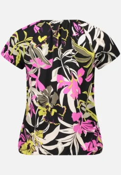 Betty Barclay Shirts*Printshirt mit Gummizug Black/Khaki