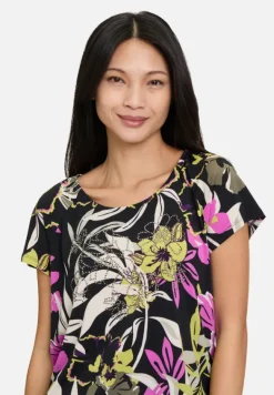 Betty Barclay Shirts*Printshirt mit Gummizug Black/Khaki