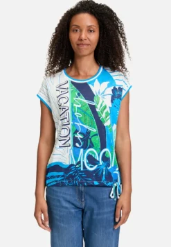 Betty Barclay Shirts*Printshirt mit Tunnelzug Blau/Weiß