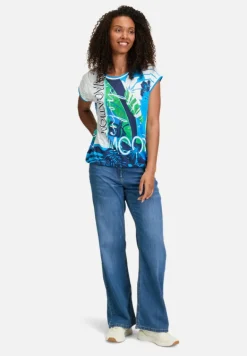 Betty Barclay Shirts*Printshirt mit Tunnelzug Blau/Weiß