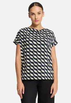 Betty Barclay Shirts*Printshirt mit Wasserfallausschnitt Dark Blue/Green