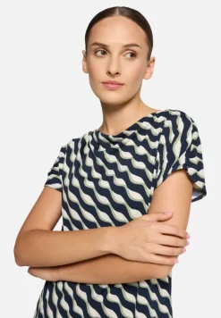 Betty Barclay Shirts*Printshirt mit Wasserfallausschnitt Dark Blue/Green