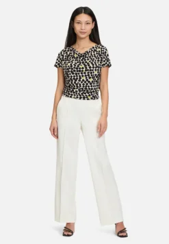 Betty Barclay Shirts*Printshirt mit Wasserfallausschnitt Beige/Schwarz